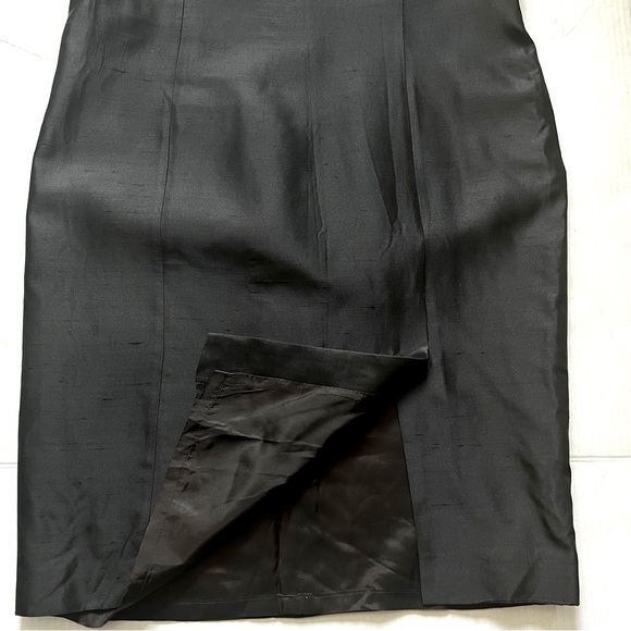 VTG Escada Elements Raw Silk Shift Dress BLK SZ 42/M Classic Chic Minimalist 90s - Picture 8 of 16